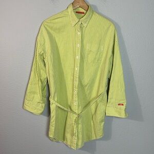 Denimist Women's Belted Striped‎ Poplin Shirt Dress